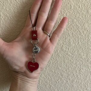 PRADA ♥️ Red Silver Bag Charm Authentic beauty
